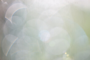 Image showing Bokeh lights background with pastel green colors