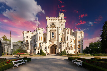 Image showing Czech Republic - white castle Hluboka nad Vltavou