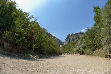 Image showing wild river dried riverbed