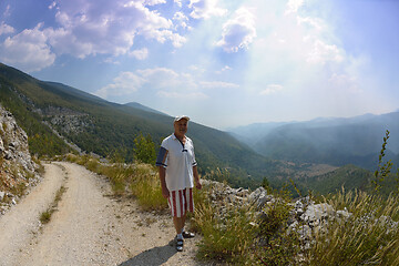 Image showing senoir male hiker