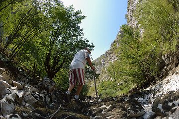 Image showing senoir male hiker