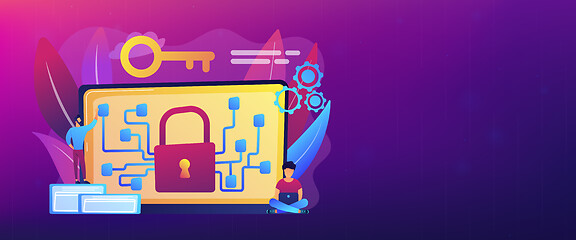 Image showing Cryptography and encryption concept banner header.