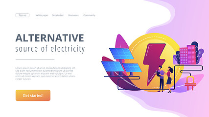 Image showing Solar energy concept landing page.