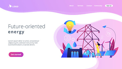 Image showing Sustainable energy concept landing page.