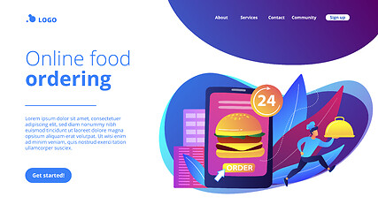 Image showing Food delivery service concept landing page.