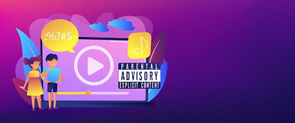 Image showing Parental advisory music concept banner header.