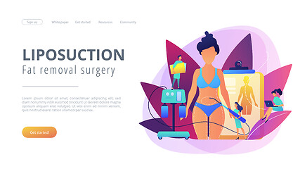 Image showing Liposuction concept landing page.