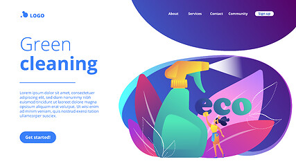 Image showing Green cleaning concept landing page.