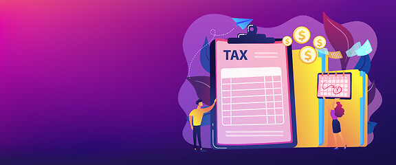 Image showing Tax form concept banner header.