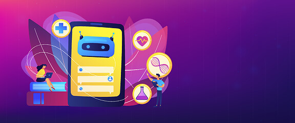 Image showing Chatbot in healthcare concept banner header.