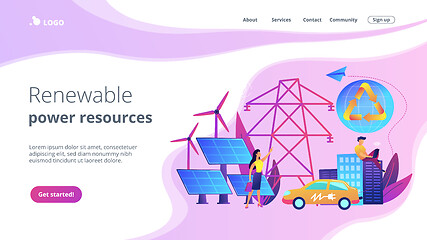 Image showing Renewable energy concept landing page.