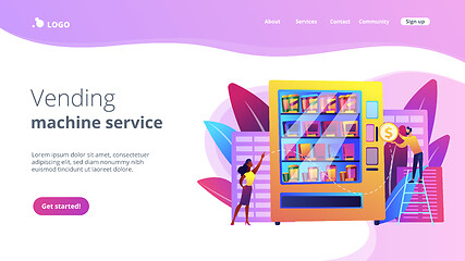 Image showing Vending machine service concept landing page.