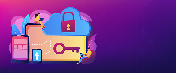 Image showing Cloud computing security concept banner header.