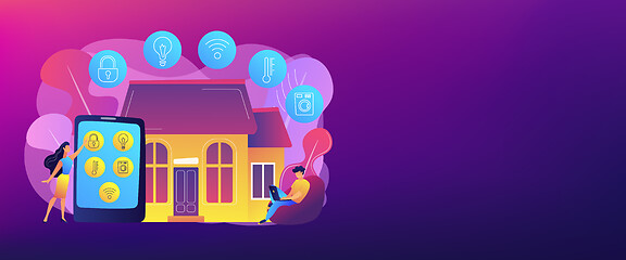 Image showing Smart home concept banner header.