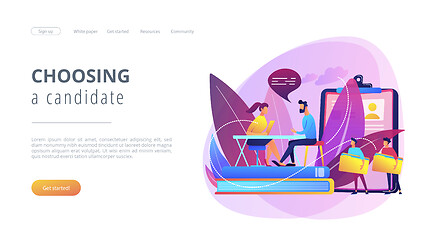 Image showing Job interview concept landing page.