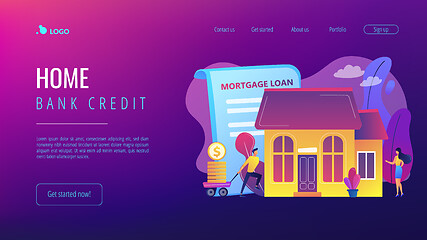 Image showing Mortgage loan concept landing page.