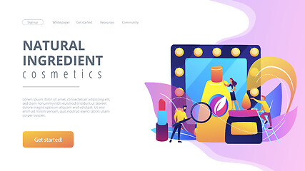 Image showing Organic cosmetics concept landing page.