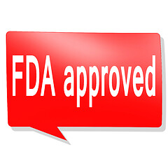 Image showing FDA Approved word on red speech bubble