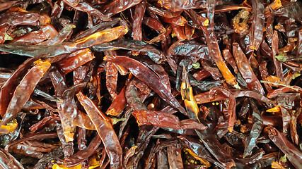 Image showing Dried red chilli heap