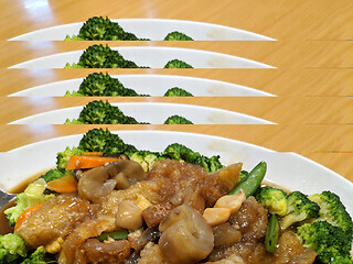 Image showing Braised  Sea Cucumber with Broccoli 