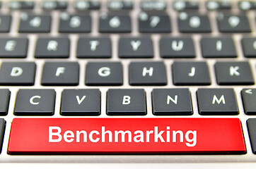 Image showing Benchmarking word on computer space bar