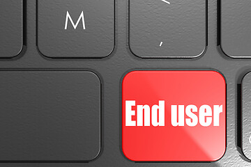 Image showing End user word on square keyboard button