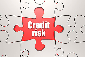 Image showing Credit risk word on jigsaw puzzle