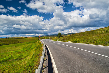 Image showing Highway road on summer hill