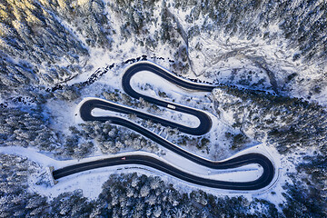 Image showing Winding road in rocky mountain