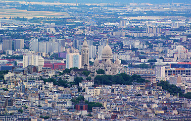 Image showing View across Paris to Sacre Coeur