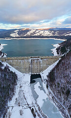 Image showing Aerial view of Bistrita valley and energy dam