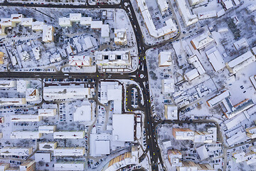 Image showing Above view of traffic in winter