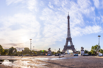 Image showing The Eiffel Tower seen from Pont d\'Iena in Paris, France.