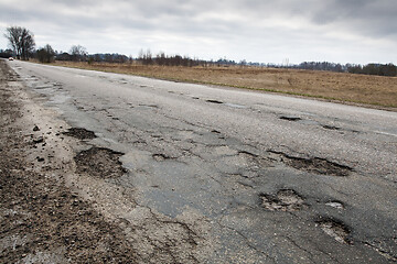 Image showing Damaged road