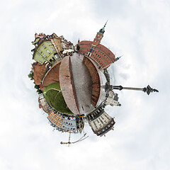 Image showing Tiny planet of the Old Town of Warsaw, Poland