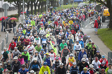 Image showing Mass sart of Riga Cycling Marathon Folk Distance