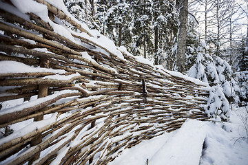 Image showing Wattle fence