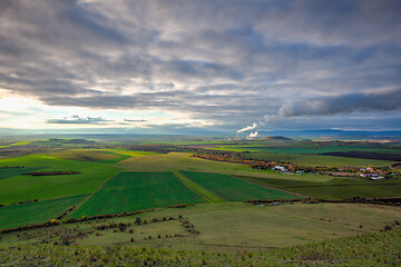 Image showing Amazing autumn view from Rana Hill in Central Bohemian Uplands, 