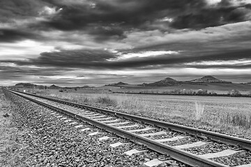 Image showing Empty train station in Central Bohemian Uplands, Czech Republic.