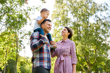 Image showing happy family having fun at summer park