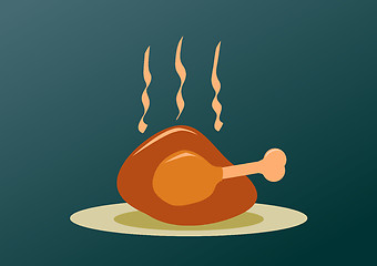 Image showing roast turkey for Christmas  thanksgiving and easter