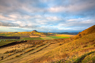 Image showing Amazing autumn view from Rana Hill in Central Bohemian Uplands, 