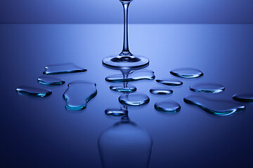 Image showing Empty wine glasses on a clean gradient background. 