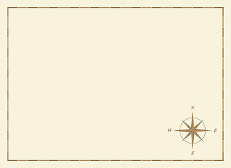 Image showing blank map with compass rose
