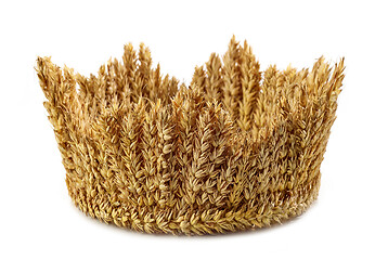 Image showing crown made of wheat ears of cereals isolated on white background