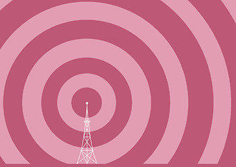 Image showing broadcast tower with transmission waves