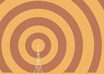 Image showing broadcast tower with transmission waves