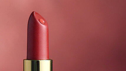 Image showing closeup of red moisturizing lipstick 