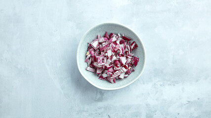 Image showing bowl of chopped onions