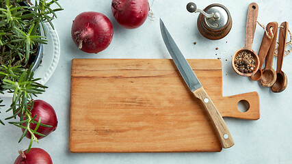 Image showing empty wooden cutting board